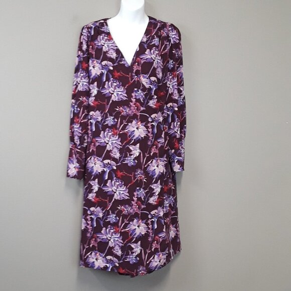 Nwt Who What Wear Purple Floral Wrap Dress - Picture 16 of 16